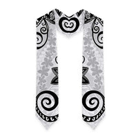 Polynesia Graduation Stole White Floral Pattern LT05 - Polynesian Pride