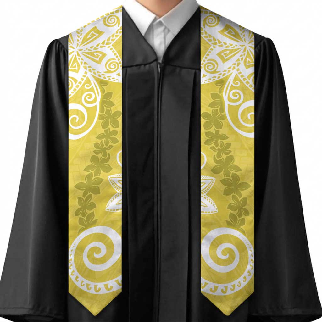 Polynesia Graduation Stole Yellow Floral Pattern LT05 - Polynesian Pride
