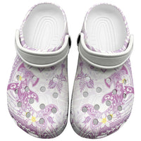 Polynesia Hammerhead Shark Clogs Shoes Tropical Flowers Tribal Pattern Lavender LT05 Purple - Polynesian Pride