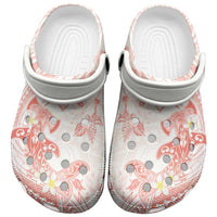 Polynesia Hammerhead Shark Clogs Shoes Tropical Flowers Tribal Pattern Peach LT05 Peach - Polynesian Pride