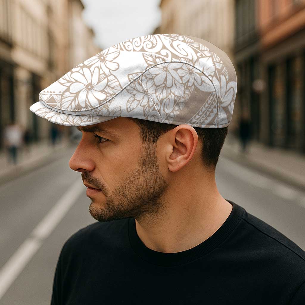Polynesia Jeff Hat Polynesian Tropical Flowers Beige Pastel Vibes LT14 - Polynesian Pride
