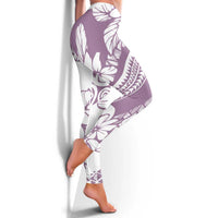 Polynesia Leggings Polynesian Tropical Flowers Purple Pastel Vibes LT14 - Polynesian Pride