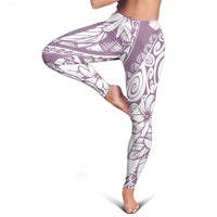 Polynesia Leggings Polynesian Tropical Flowers Purple Pastel Vibes LT14 - Polynesian Pride