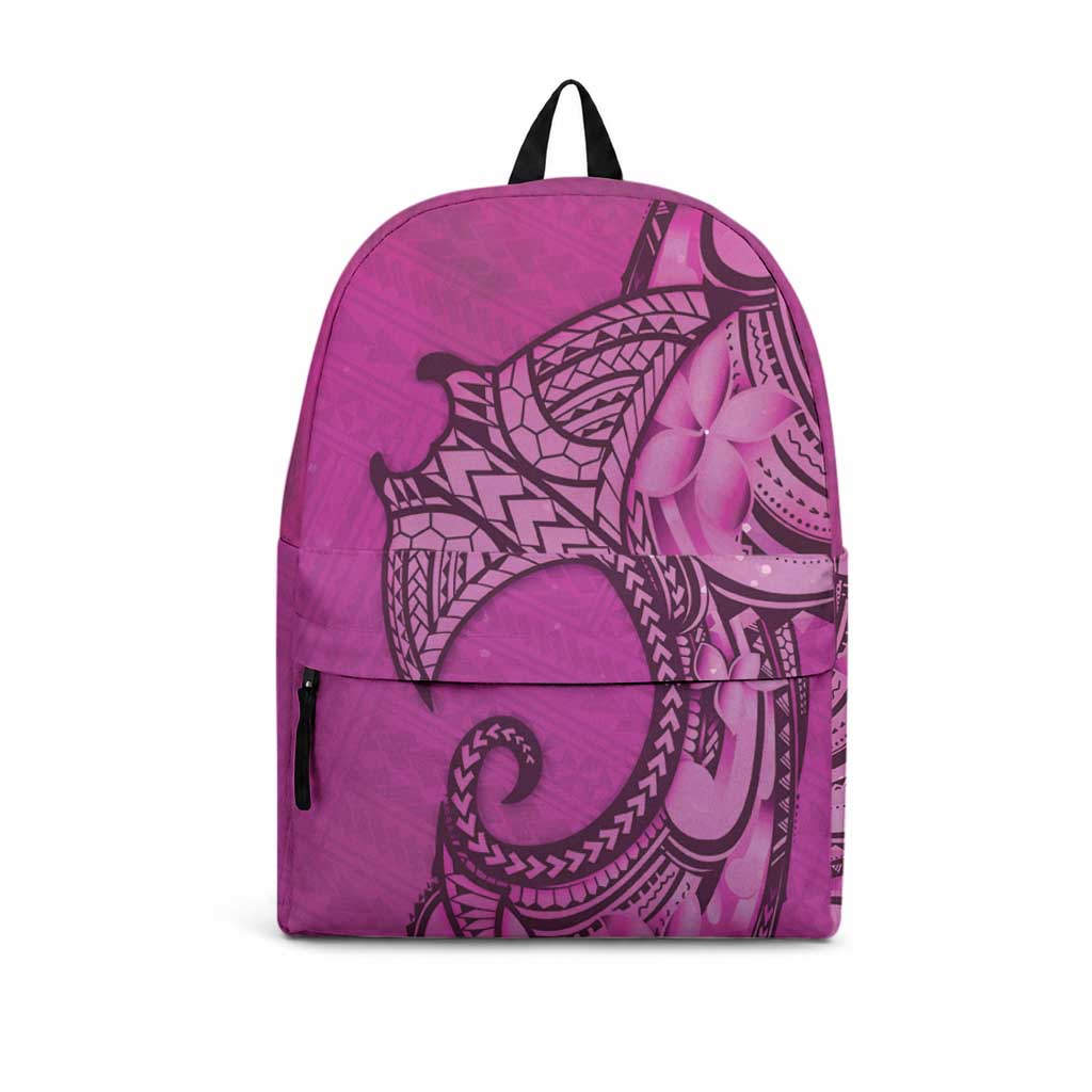 Polynesia Manta Ray Tattoo Backpack Tropical Plumeria Pink Polynesian Pattern LT14 Pink - Polynesian Pride