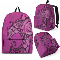Polynesia Manta Ray Tattoo Backpack Tropical Plumeria Pink Polynesian Pattern LT14 - Polynesian Pride
