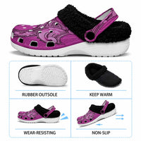 Polynesia Manta Ray Tattoo Fleece Clogs Tropical Plumeria Pink Polynesian Pattern LT14 - Polynesian Pride