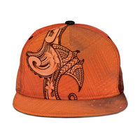 Polynesia Manta Ray Tattoo Snapback Cap Tropical Plumeria Orange Polynesian Pattern LT14 One Size Orange - Polynesian Pride