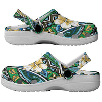 Polynesian Hibiscus Tropical Green Floral Clogs Shoes Tribal Pattern LT01 - Polynesian Pride