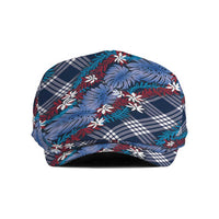 Polynesian Monstera Tiare Floral Jeff Hat Royal Blue Tropical Plaid LT01 Blue - Polynesian Pride