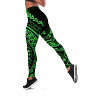 Polynesian Pride Leggings Turtle Hibiscus Luxury Style - Green LT7 Green - Polynesian Pride