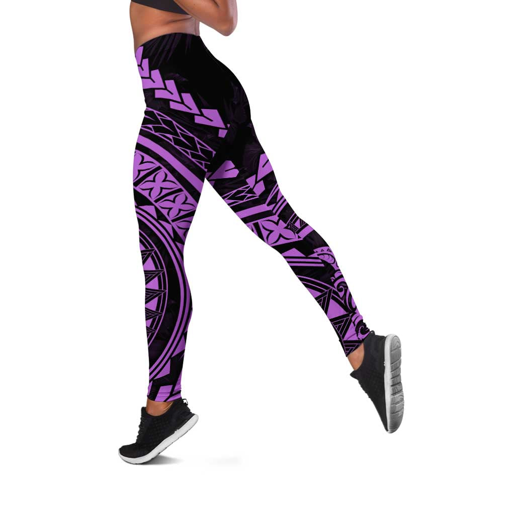 Polynesian Pride Leggings Turtle Hibiscus Luxury Style - Lilac LT7 Lilac - Polynesian Pride