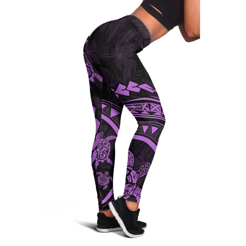 Polynesian Pride Leggings Turtle Hibiscus Luxury Style - Lilac LT7 - Polynesian Pride