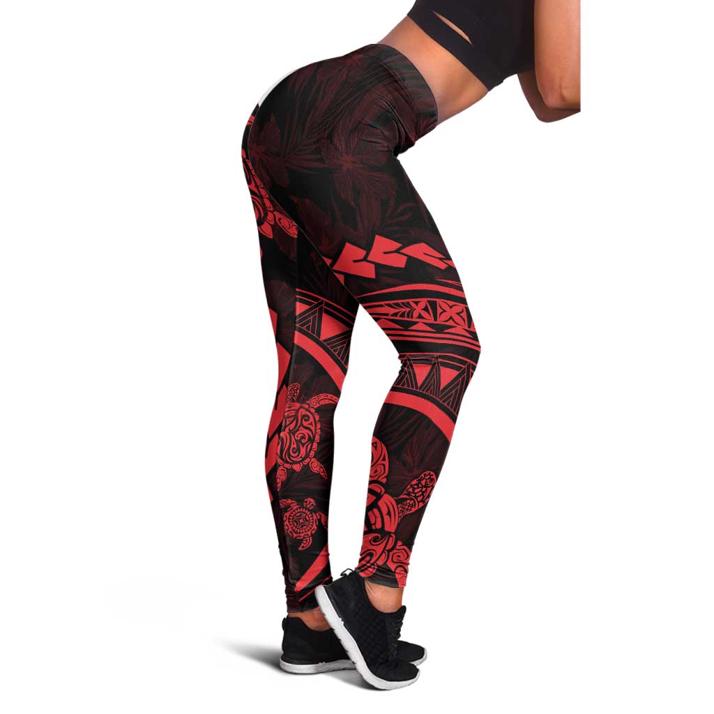 Polynesian Pride Leggings Turtle Hibiscus Luxury Style - Rose LT7 - Polynesian Pride