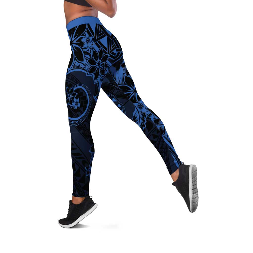 Polynesian Sunset Plumeria Leggings Navy Polynesian Tattoo LT05 Navy - Polynesian Pride