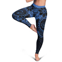Polynesian Sunset Plumeria Leggings Navy Polynesian Tattoo LT05 - Polynesian Pride
