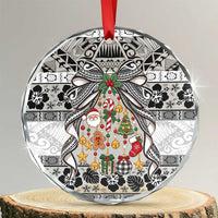 Polynesian Tribal Pattern Christmas Bow Glass Ornament LT9 Transparent Glass 3'' Circle Multicolor - Polynesian Pride