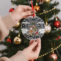 Polynesian Tribal Pattern Christmas Bow Glass Ornament LT9 - Polynesian Pride