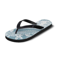 Polynesian Tropical Flowers Blue Pastel Vibes Flip Flops LT14 - Polynesian Pride