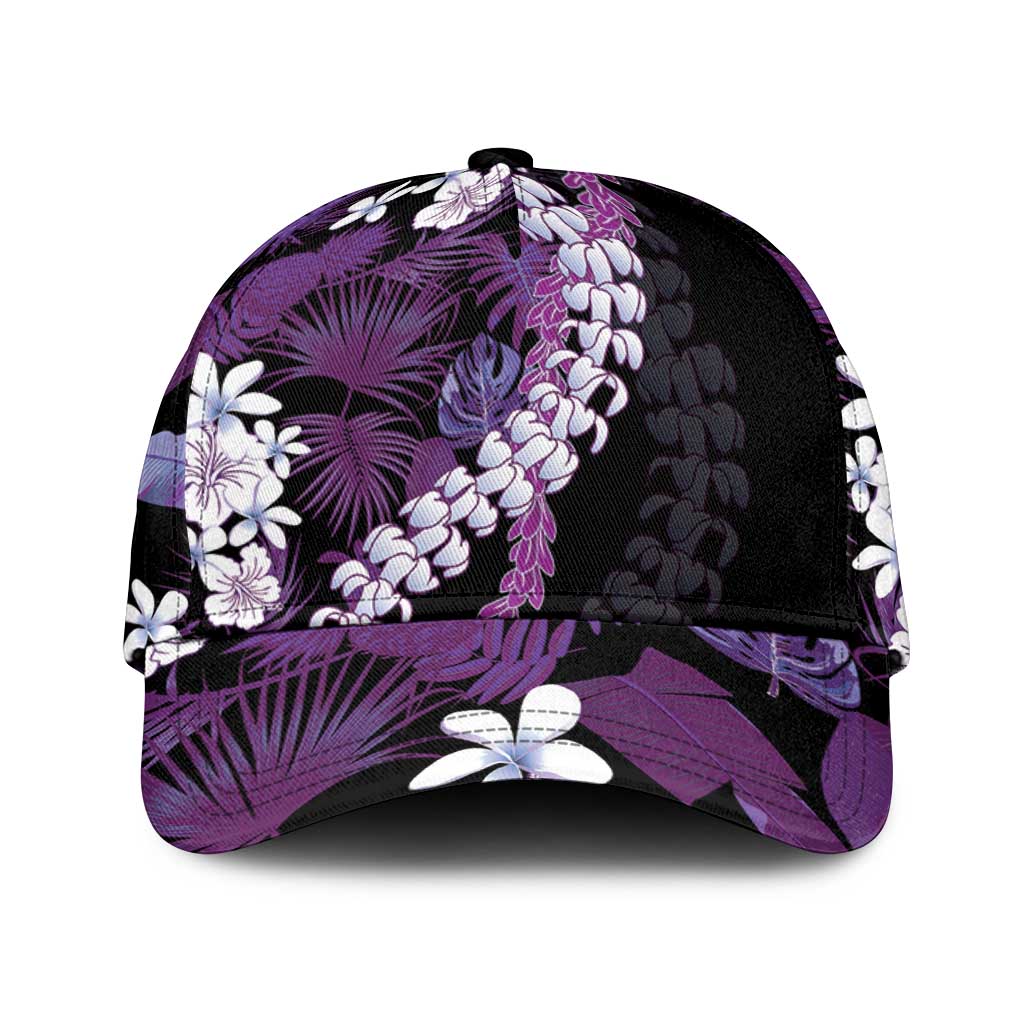 Poni Aloha Hawaii Lei Classic Cap Tropical Flowers Elegant Vibe LT14 Universal Fit Purple - Polynesian Pride
