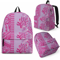 Purple Hibiscus Monstera Seamless Kakau Hawaii Backpack