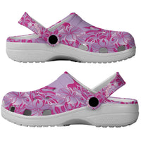 Purple Hibiscus Monstera Seamless Kakau Hawaii Clogs Shoes