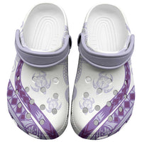 Purple Polynesian Tribal Turtle Floral Pattern Clogs Shoes LT05 Purple - Polynesian Pride