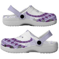 Purple Polynesian Tribal Turtle Floral Pattern Clogs Shoes LT05 - Polynesian Pride