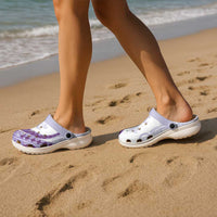 Purple Polynesian Tribal Turtle Floral Pattern Clogs Shoes LT05 - Polynesian Pride