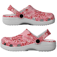 Red Hibiscus Monstera Seamless Kakau Hawaii Clogs Shoes LT14 - Polynesian Pride