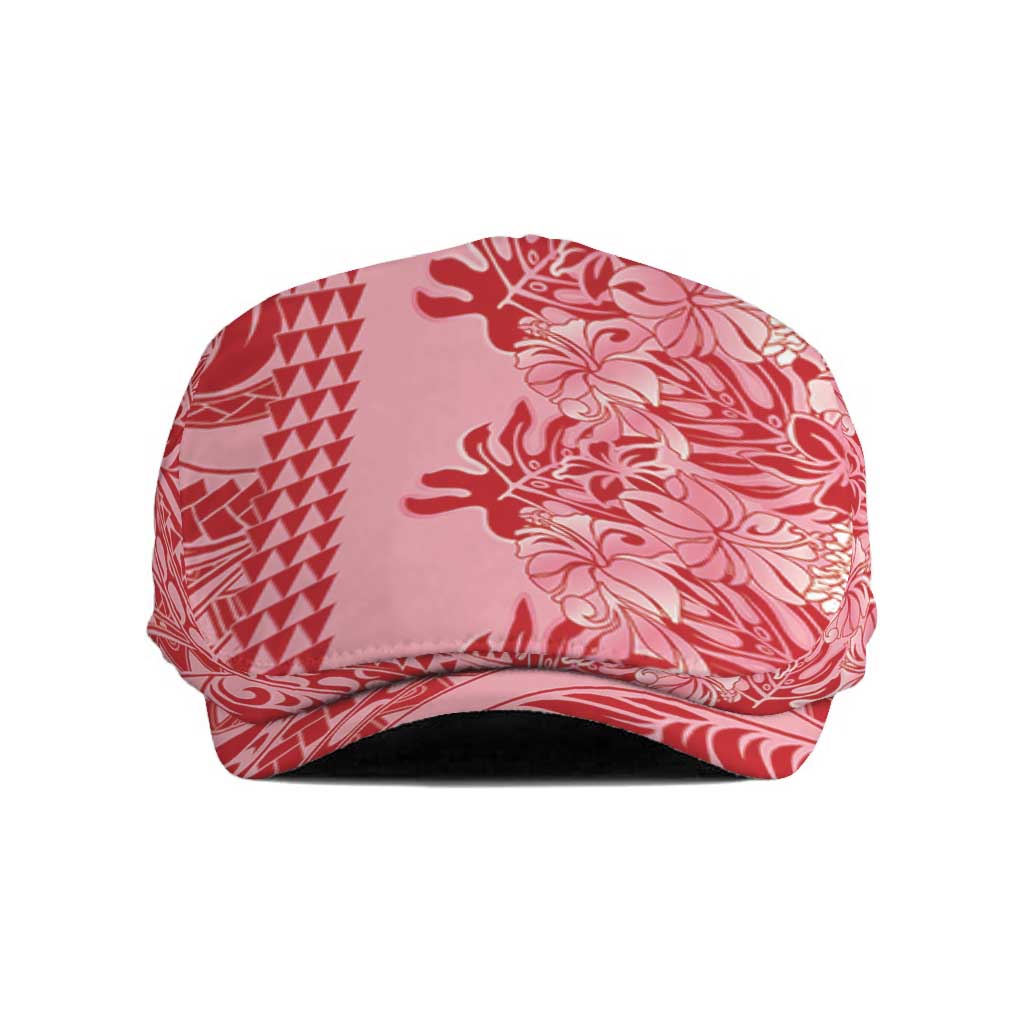 Red Hibiscus Monstera Seamless Kakau Hawaii Jeff Hat