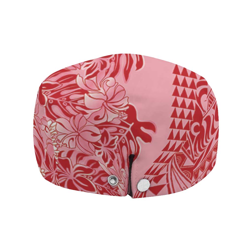 Red Hibiscus Monstera Seamless Kakau Hawaii Jeff Hat