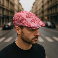 Red Hibiscus Monstera Seamless Kakau Hawaii Jeff Hat