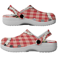 Red Palaka Hawaii Clogs Shoes Kukui Nut Pikake Lei Hawaiian Tapa Pattern LT14 - Polynesian Pride