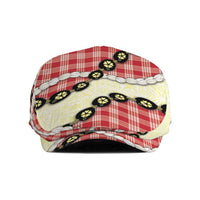 Red Palaka Hawaii Jeff Hat Kukui Nut Pikake Lei Hawaiian Tapa Pattern LT14 Red - Polynesian Pride