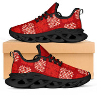 Red Palaka Quilt Hawaii Clunky Sneakers Traditional Hawaii-plaid Pattern LT14 Red - Polynesian Pride