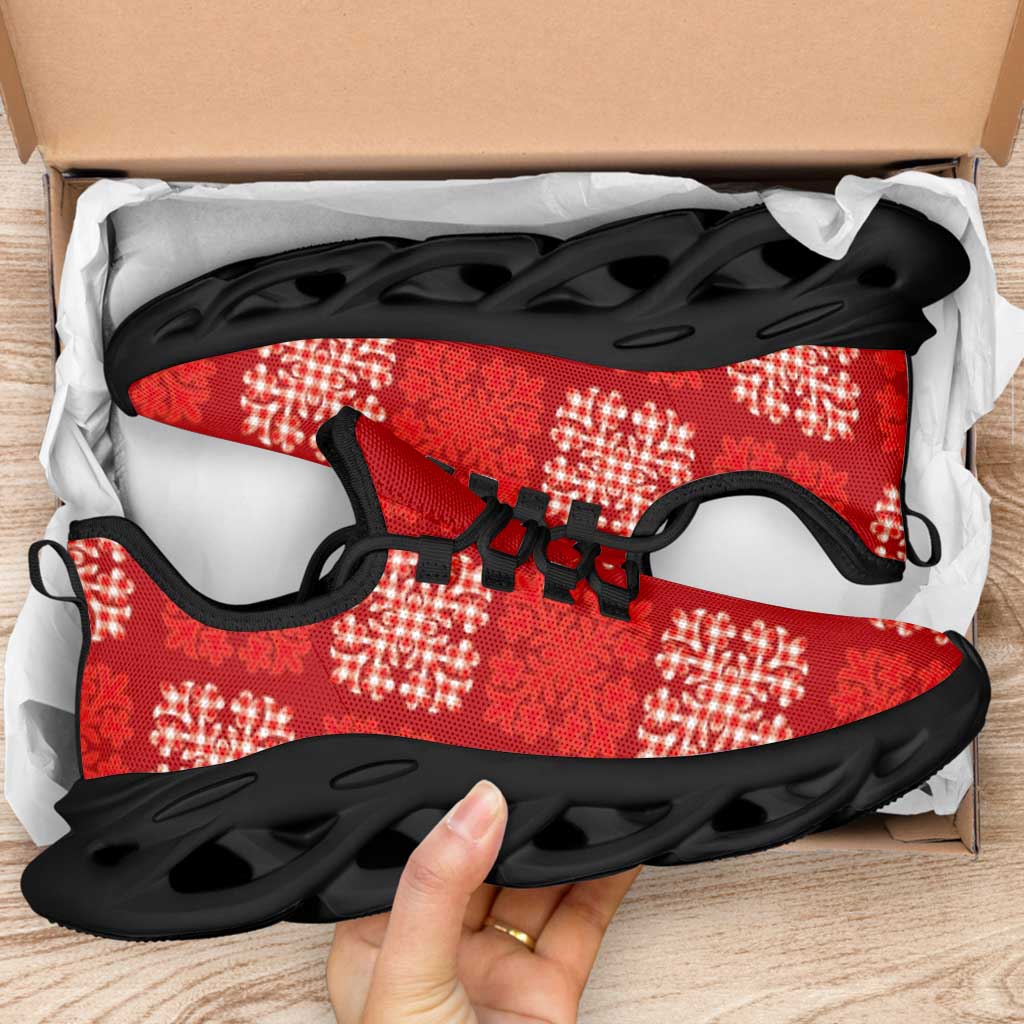Red Palaka Quilt Hawaii Clunky Sneakers Traditional Hawaii-plaid Pattern LT14 - Polynesian Pride