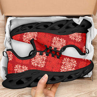 Red Palaka Quilt Hawaii Clunky Sneakers Traditional Hawaii-plaid Pattern LT14 - Polynesian Pride
