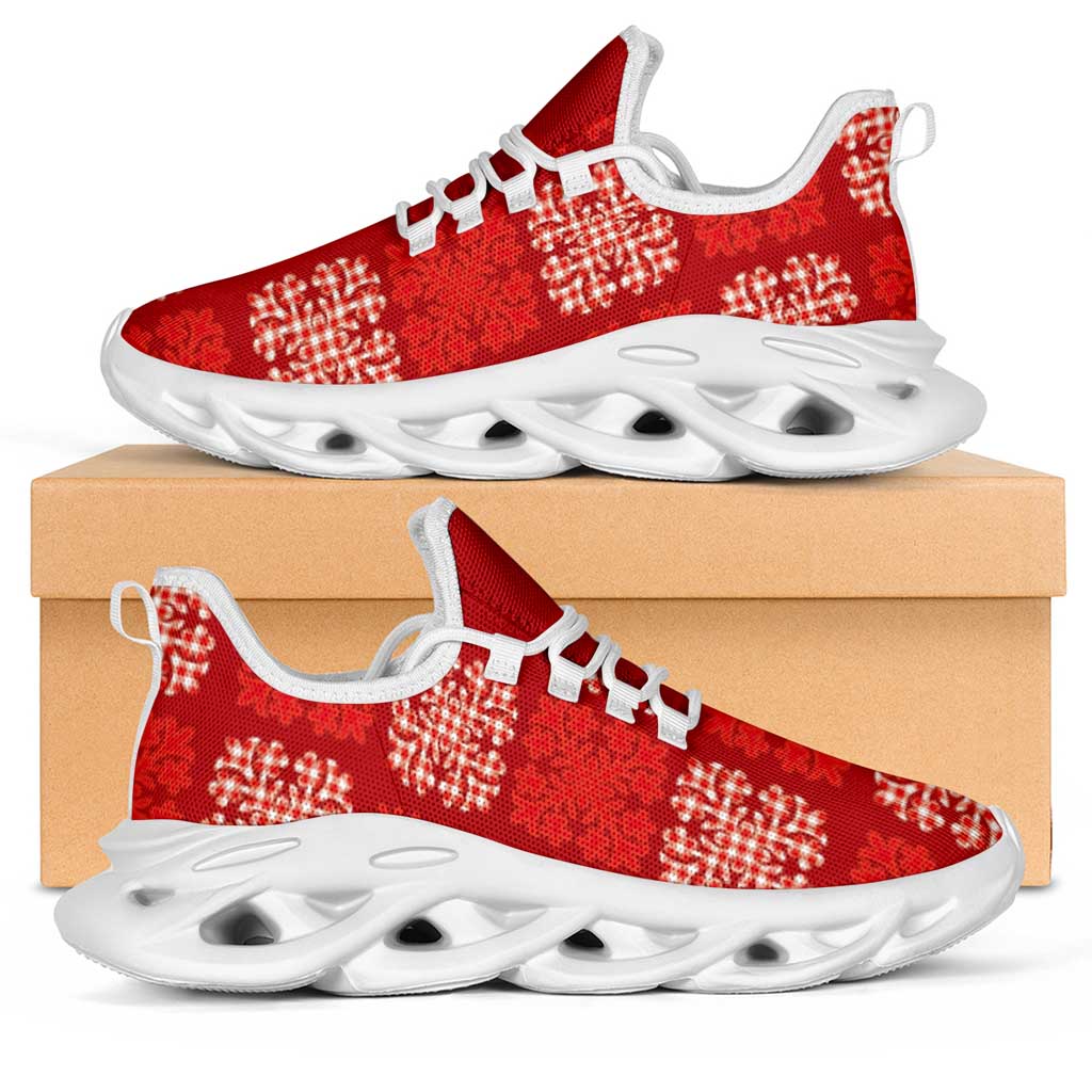 Red Palaka Quilt Hawaii Clunky Sneakers Traditional Hawaii-plaid Pattern LT14 Red - Polynesian Pride