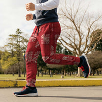Red Palaka Quilt Hawaii Jogger Pants Traditional Hawaii-plaid Pattern LT14 - Polynesian Pride