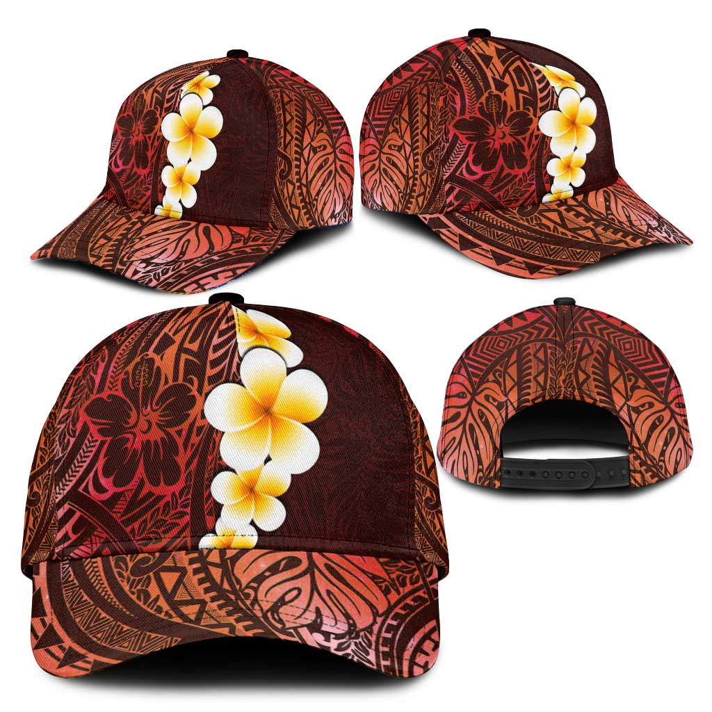 Red Polynesia Classic Cap Plumeria Tropical Leaves With Galaxy Polynesian Art LT14 - Polynesian Pride