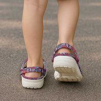 Red Samoa Manuia Le Kerisimasi Clogs Shoes Pacific Patchwork Xmas Vibes LT9 - Polynesian Pride