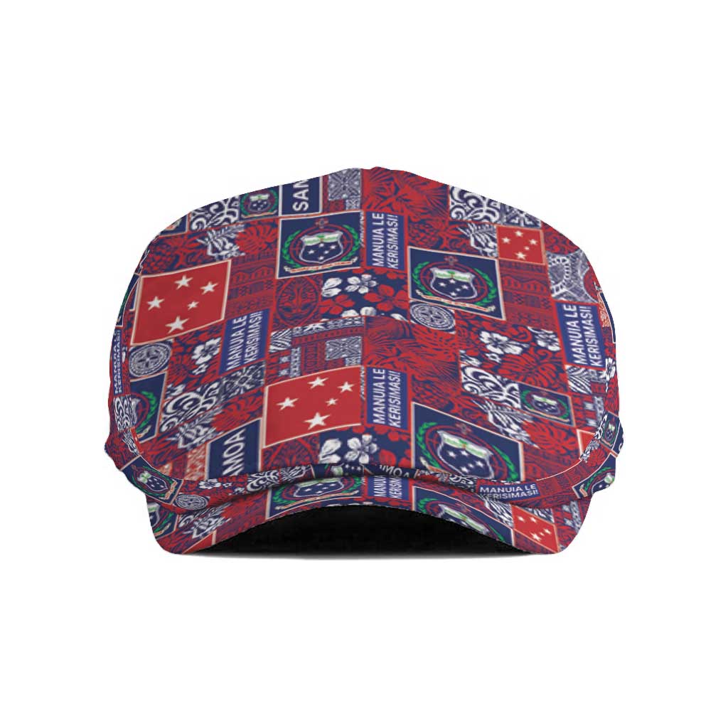 Red Samoa Manuia Le Kerisimasi Jeff Hat Pacific Patchwork Xmas Vibes LT9 Red - Polynesian Pride