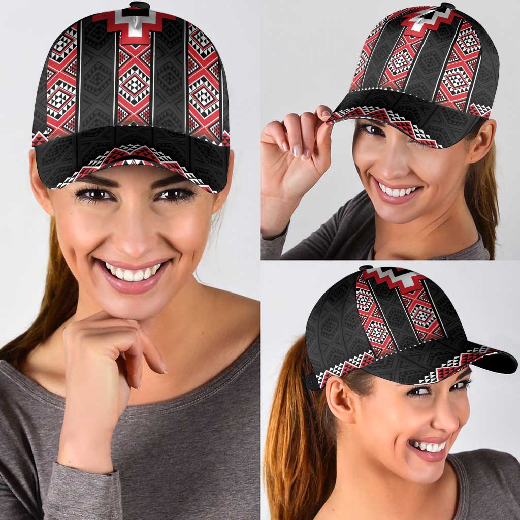 Red Taniko Aotearoa Classic Cap Niho Taniwha Mix Poutama LT14 - Polynesian Pride