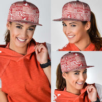 Red Tonga Kilisimasi Fiefia Snapback Cap Pacific Patchwork Xmas Vibes LT9 - Polynesian Pride