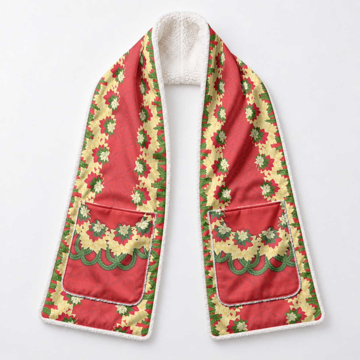Red Tonga Ngatu Kahoa Lei Pocket Scarf LT14 - Polynesian Pride