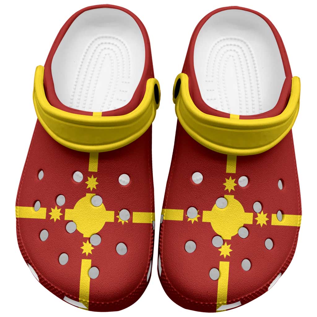 Rotuma Clogs Shoes Heritage Palette Flag-Inspired LT01 Red - Polynesian Pride
