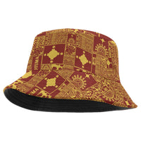 Rotuma Faiakse'ea 'e Kirisimasi Bucket Hat Pacific Patchwork Xmas Vibes LT9 One Size Red - Polynesian Pride