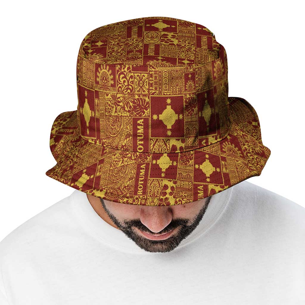 Rotuma Faiakse'ea 'e Kirisimasi Bucket Hat Pacific Patchwork Xmas Vibes LT9 - Polynesian Pride