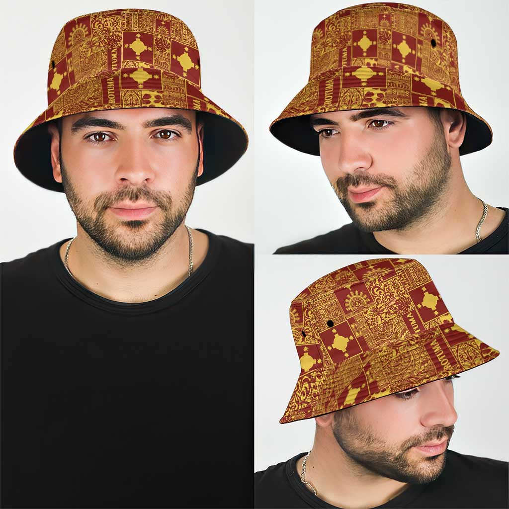 Rotuma Faiakse'ea 'e Kirisimasi Bucket Hat Pacific Patchwork Xmas Vibes LT9 - Polynesian Pride