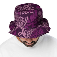 Royal Purple Monstera Bucket Hat Polynesian Tribal Pattern LT01 - Polynesian Pride